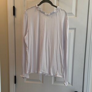 Boden White Ruffle Trim Top